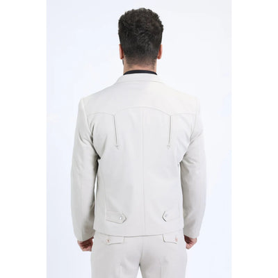 Platini Mens Off White Western-Inspired Sport Suit
