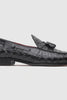 Marco Di Milano Bianchi Black Caiman Crocodile Tassel Loafers