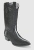 Los Altos Men's Black Stingray with Full Rowstone Finish Snip Toe Boots