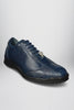 Los Altos Navy Blue Ostrich Leg Lace Up Sneakers