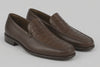 Men’s Brown Genuine Crocodile and Calfskin Leather Slip-On Dress Shoes