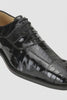 Belvedere Mare Black Genuine Eel And Ostrich Leg Shoes