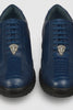 Los Altos Navy Blue Ostrich Leg Lace Up Sneakers