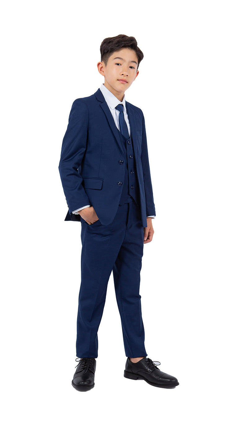 Perry Ellis Boy's 5-Piece Solid Suit - Cobalt