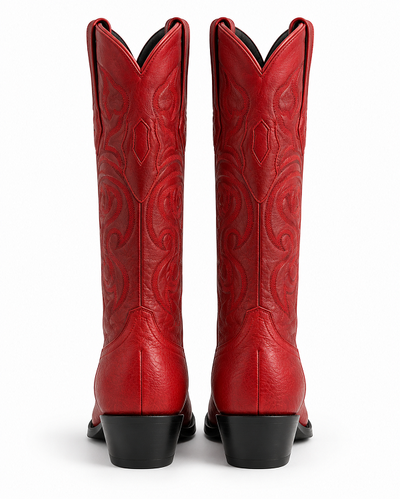 Men's Los Altos Boots Smooth Ostrich Red Cowboy Boots J-Toe