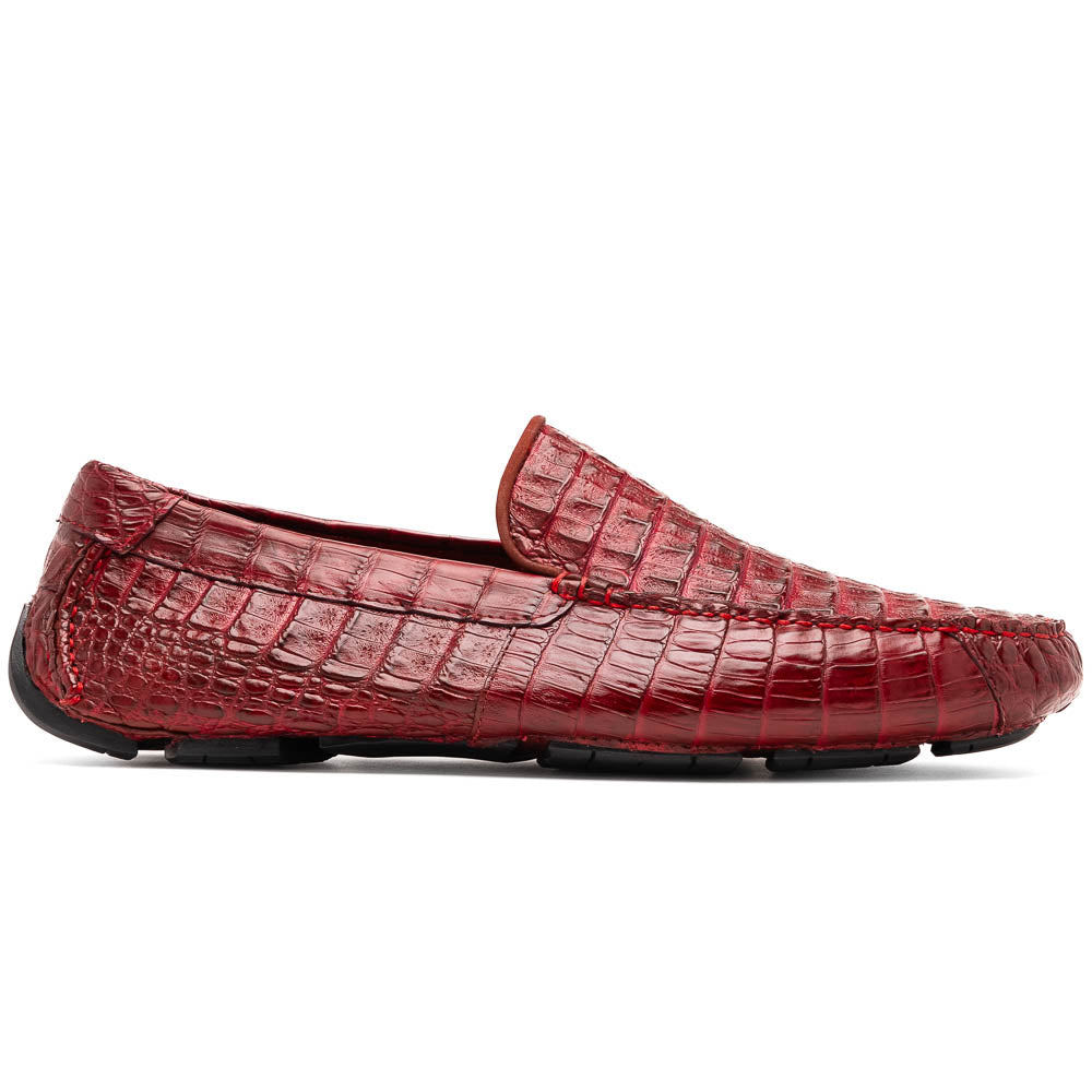 Marco Di Milano Remo Wine Caiman Crocodile Driving Shoes 1 REMO_CAIMAN FUSCUS_WINE_8  - from alligatorwarehouse.com