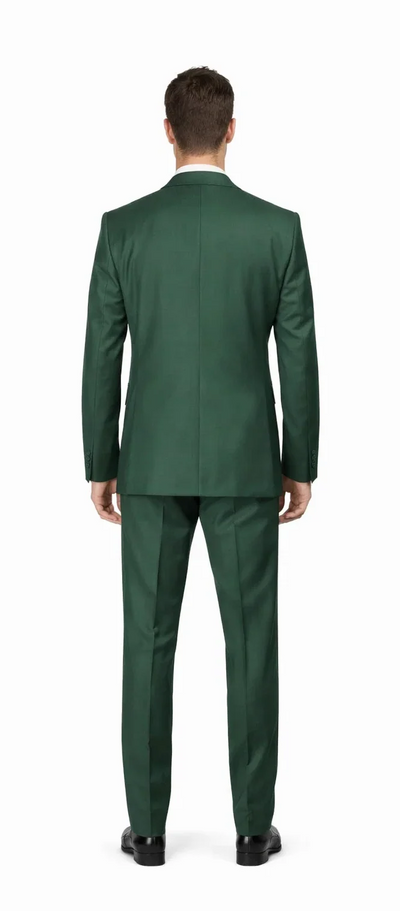 Rossiman Hunter Green Men's Slim-fit Suit Vested Flat Front Pants