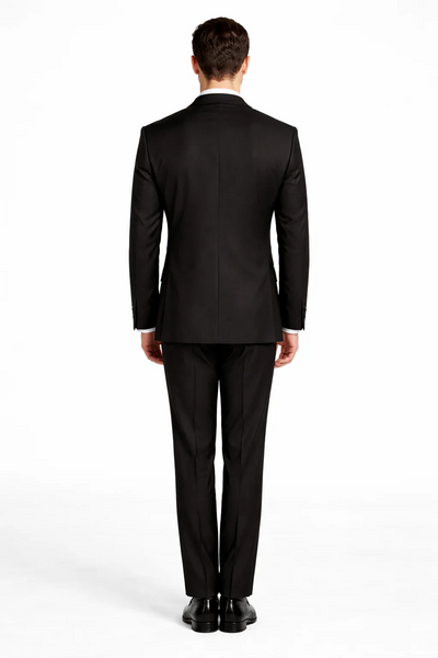 Rossiman Men’s Formal Black Slim Fit Suit – 3-Piece with Stylish Vest & Trousers