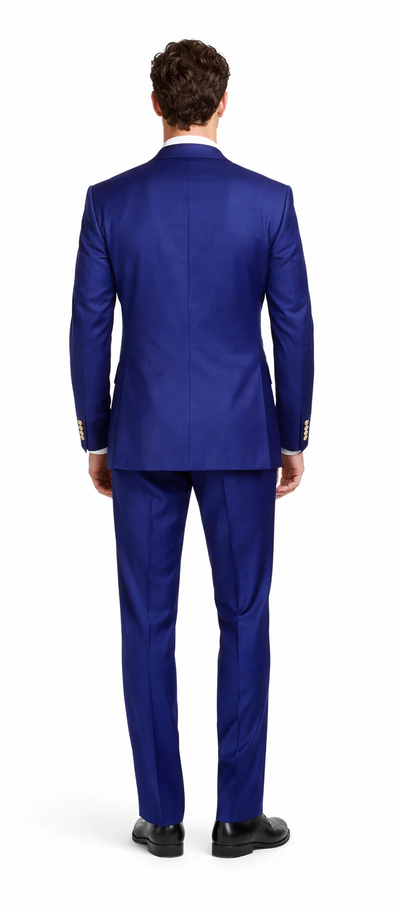 Rossiman Men's Slim Fit Royal Blue Suit – Double-Breasted Elegance