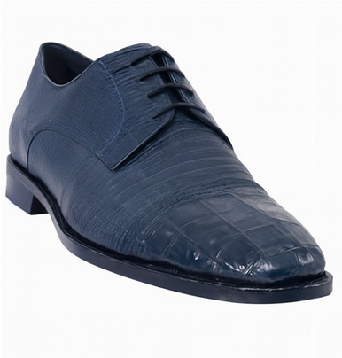Los Altos Navy Lizard Crocodile Cap Toe Shoes 3   - from alligatorwarehouse.com