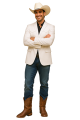 Western Blazer - Saco Para Hombre - Mens Double Button Western White Blazer