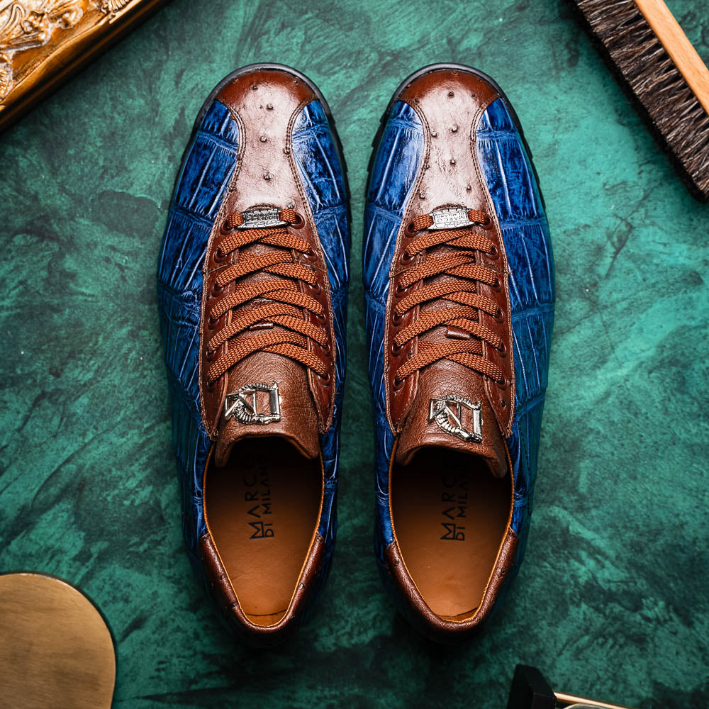 Marco_Di_Milano Saulo Blue Jeans Luxury Leather Shoe