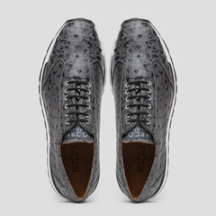 Marco Di Milano Scanno Gray Ostrich Quill Sneakers