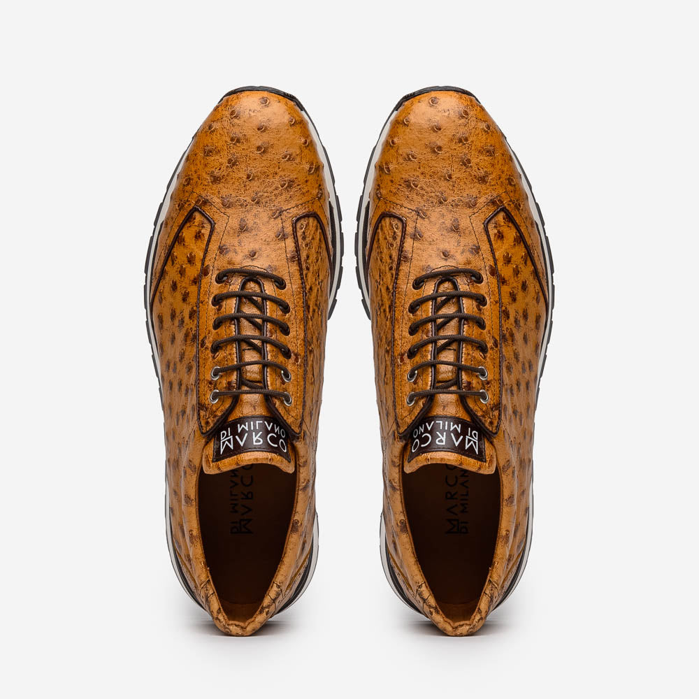 Marco Di Milano Scanno Paja Ostrich Quill Sneakers 4 SCANNO_OSTRICH_PAJA_8  - from alligatorwarehouse.com