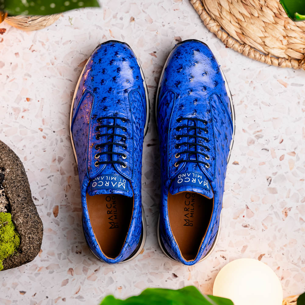 Marco_Di_Milano Scanno: Electric Blue Italian Leather Shoe