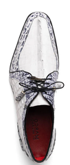 Marco Di Milano Caribe Newspaper/White Caiman Crocodile Derby Shoes