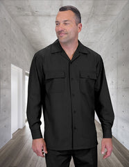 Mens 2-Piece 100% Wool Walking Suit with Pleated Wide-Leg Pants – Classic and Comfortable