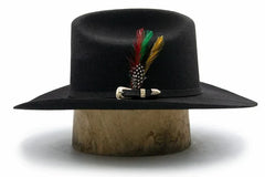 Texana 100X Estilo El Inombrable White Diamonds Color Negro con Plumas