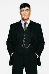 Mens Costume Thomas Shelby Vested Suit & Overcoat