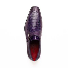 Marco Di Milano Toluca Purple Crocodile & Lizard Monk Strap