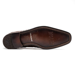Marco Di Milano Trento Caiman Brown  Crocodile Slip-on Loafers