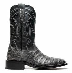 Marco Di Milano Tuscon Stone Gray Caiman Crocodile Square Toe Cowboy Boots