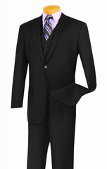 Naples Collection - Black Modern Fit Double Breasted Windowpane Peak Lapel 2 Piece Suit