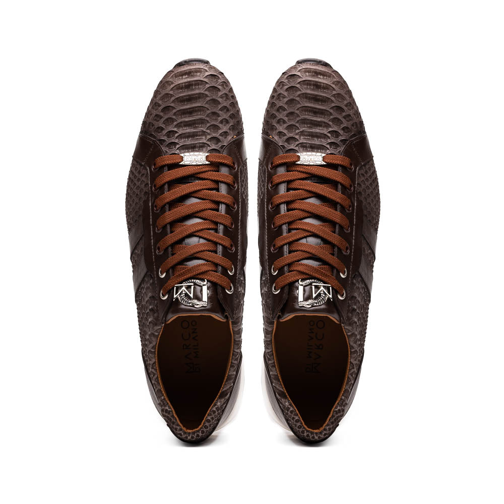 Marco Di Milano Verona Brown Python & Calfskin Sneakers 5 VERONA_PYTHON_BROWN_8  - from alligatorwarehouse.com