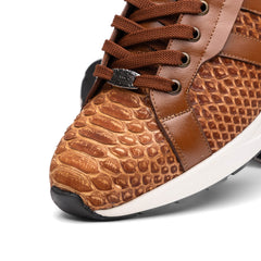 Marco Di Milano Verona Python & Calfskin Sneakers Honey