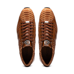Marco Di Milano Verona Python & Calfskin Sneakers Honey