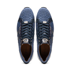 Marco Di Milano Verona Python & Calfskin Sneakers Navy