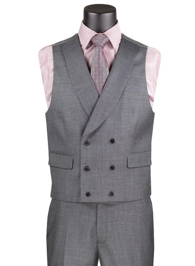 Harlem Nights Suits for Men - Vinci Mens Charcoal 3 Piece Suit Fancy Vest Big Lapel Modern Fit MV2K-2