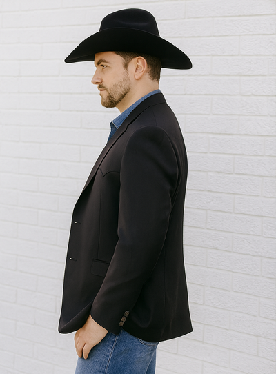 Western Blazer - Saco Para Hombre - Cowboy Blazer in Black Color 3   - from alligatorwarehouse.com