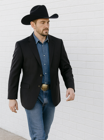 Western Blazer - Saco Para Hombre - Cowboy Blazer in Black Color 5   - from alligatorwarehouse.com