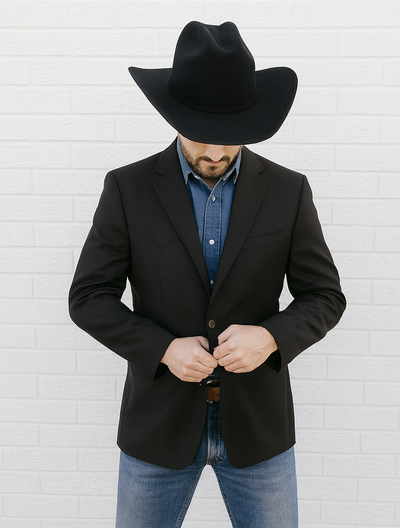 Western Blazer - Saco Para Hombre - Cowboy Blazer in Black Color 8   - from alligatorwarehouse.com