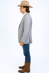 Western Blazer - Saco Para Hombre - Mens Double Button Western Grey Blazer