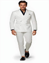 Linen Suit - Mens Summer Suits in White - Beach Wedding 4 Button