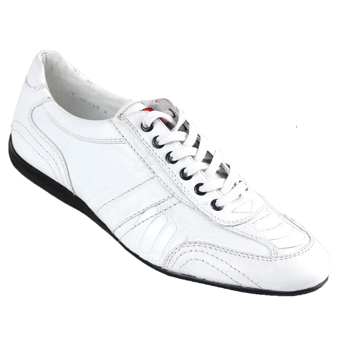 Sneaker de Piel de Avestruz Pata Blanco 1   - from alligatorwarehouse.com