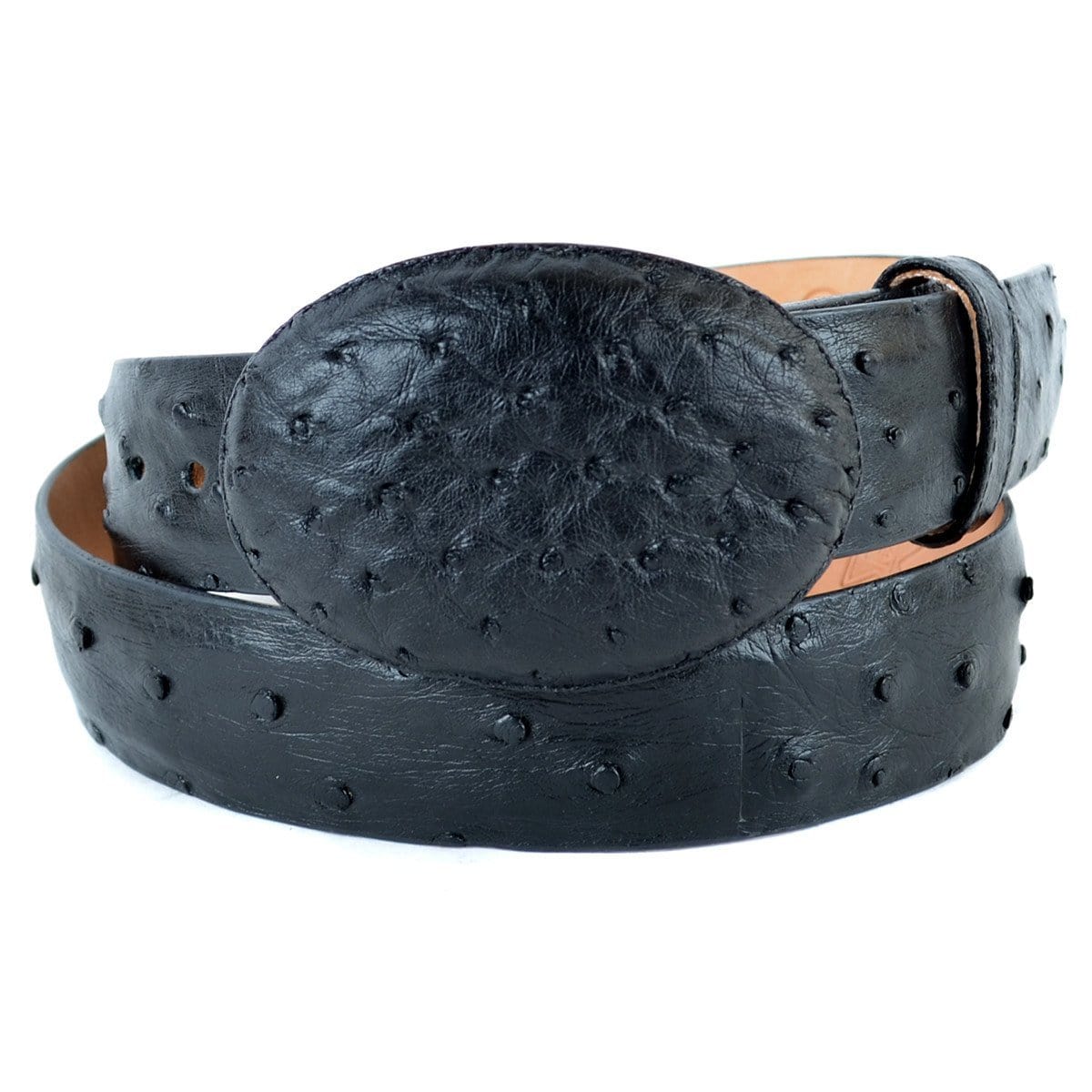 Men's Wild West Ostrich Skin Cowboy Belt 2C110305 1 2C110305-32  - from alligatorwarehouse.com
