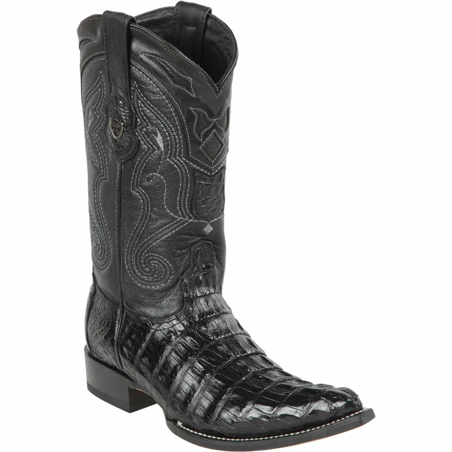 Yellow Gold Men's Wild West Caiman Tail Skin 3X Toe Boots 29501-A 4 2950102-060  - from alligatorwarehouse.com