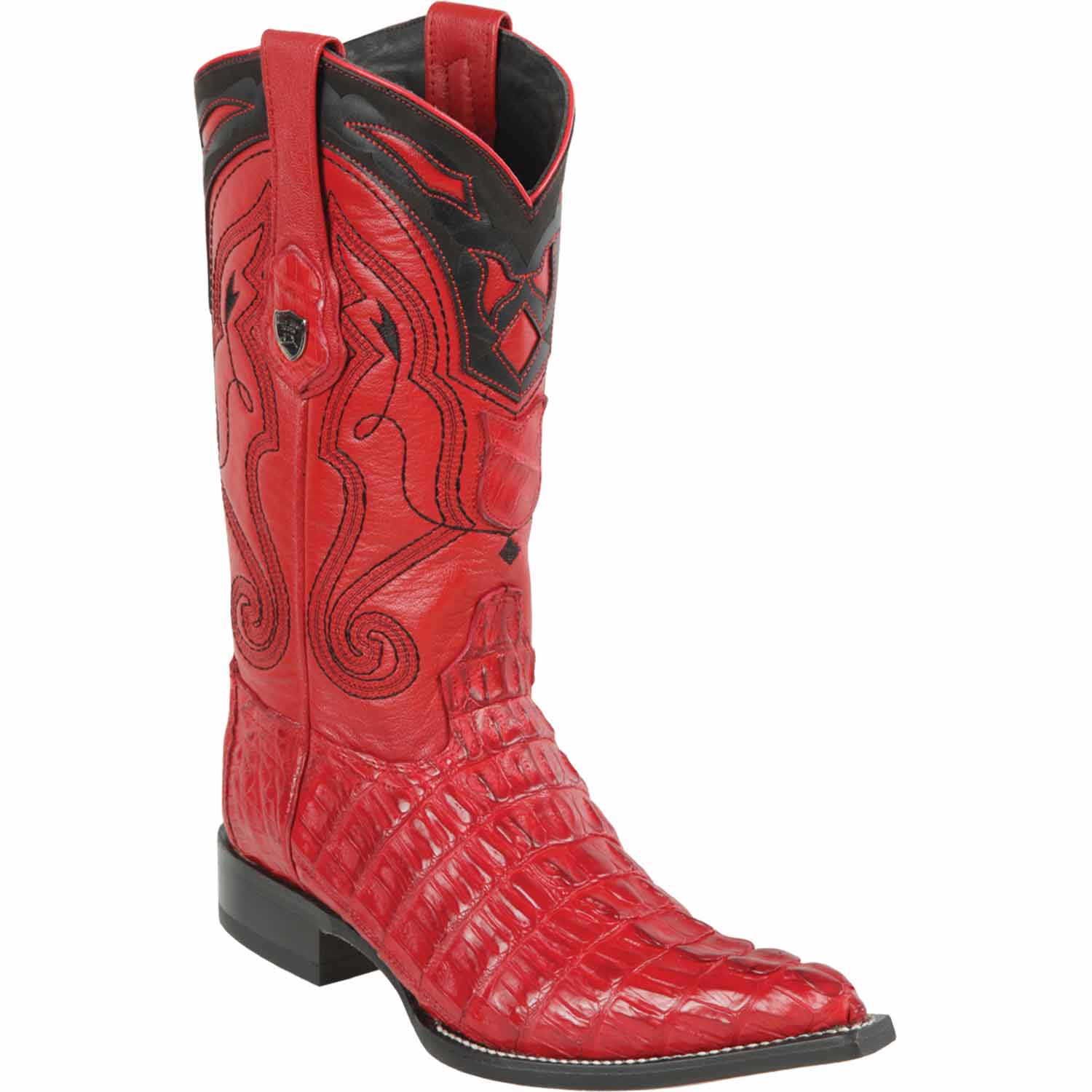 Men's Wild West Caiman Tail Skin 3X Toe Boots 29501-B 4 2950107-060  - from alligatorwarehouse.com