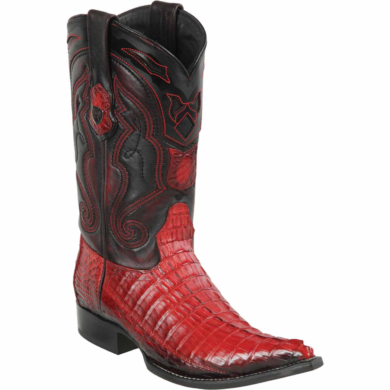 Men's Wild West Caiman Tail Skin 3X Toe Boots 29501-C 3 2950118-060  - from alligatorwarehouse.com