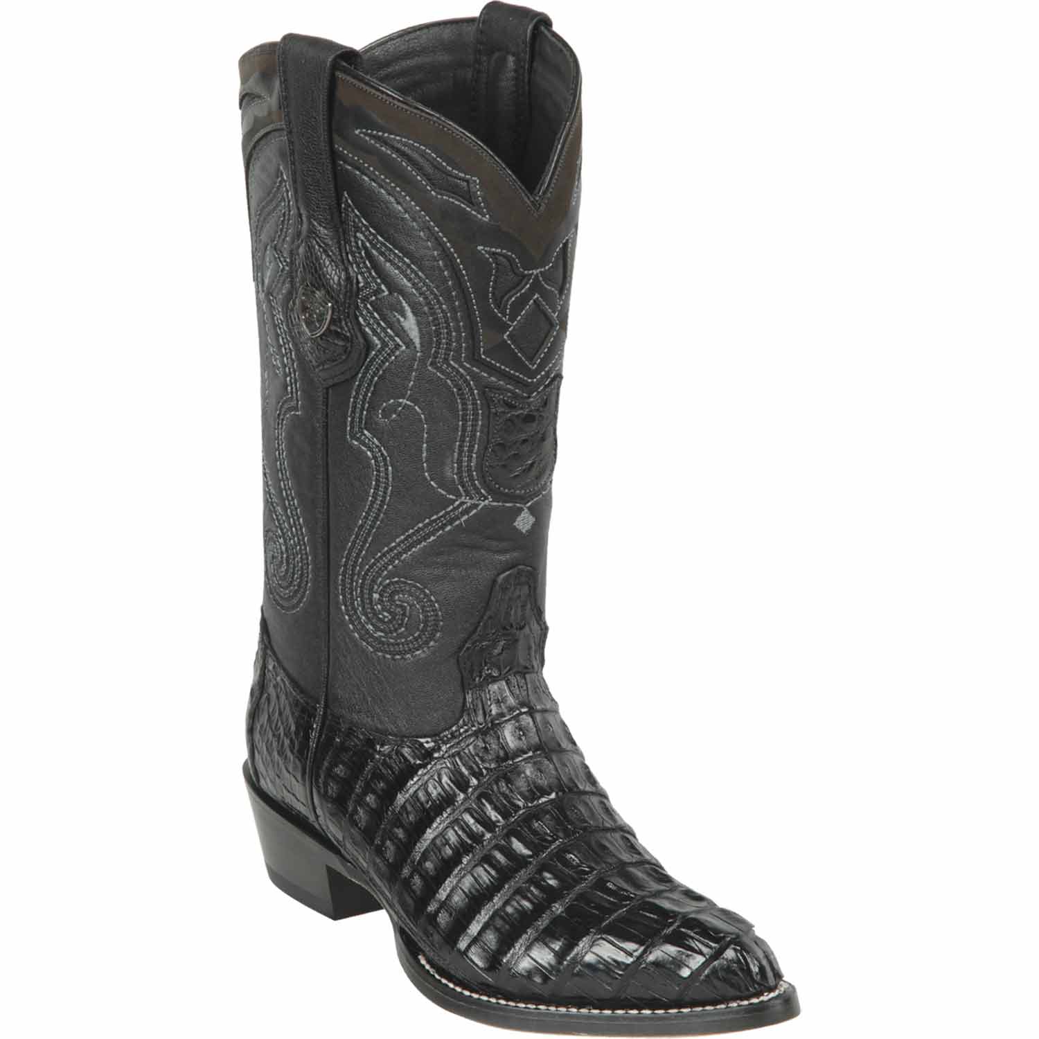 Men's Wild West Caiman Tail Skin J Toe Boots 29901-A 4 2990102-060  - from alligatorwarehouse.com