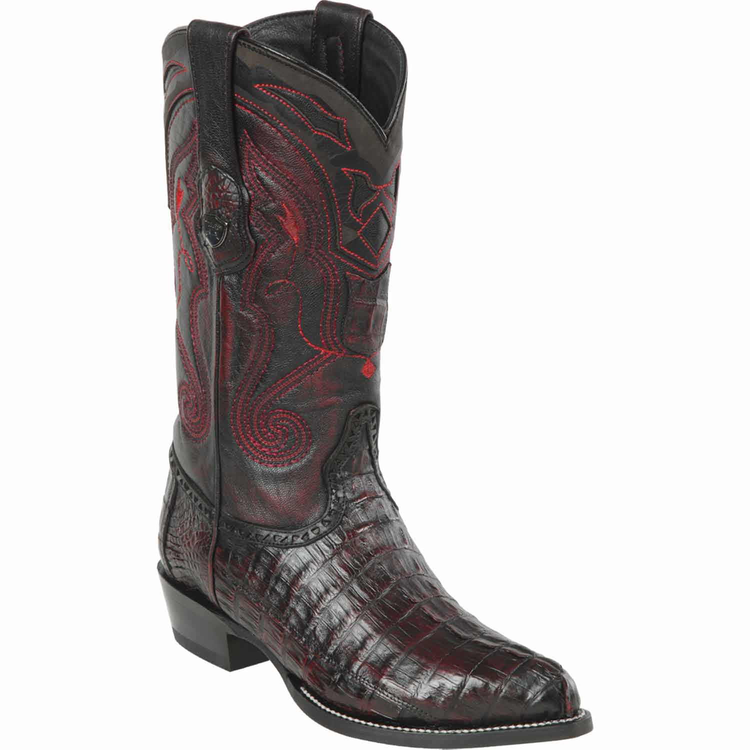 Men's Wild West Caiman Tail Skin J Toe Boots 29901-B 3 2990109-060  - from alligatorwarehouse.com