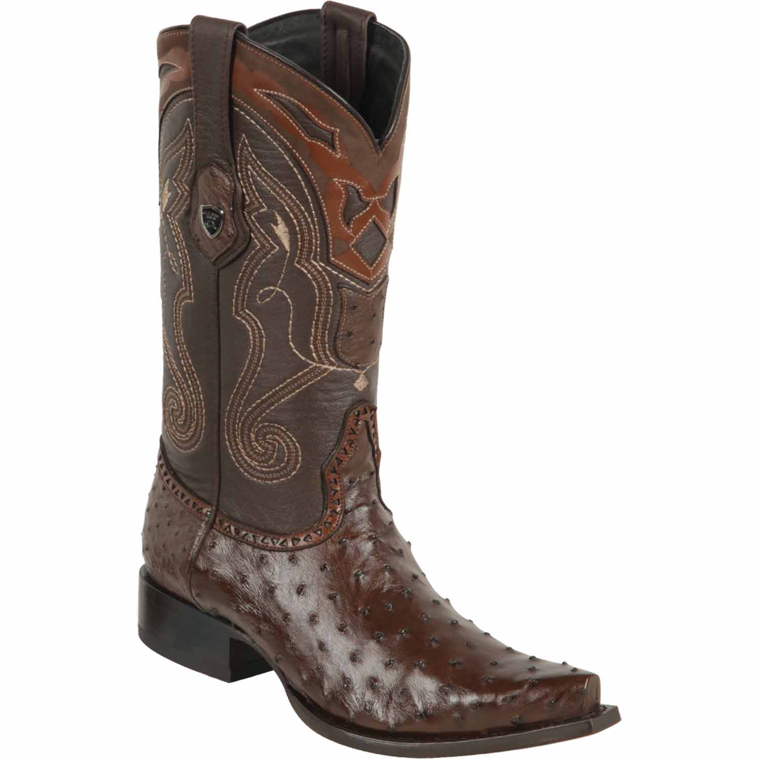 Men's Wild West Ostrich Skin Snip Toe Boots 29403 2 2940306-060  - from alligatorwarehouse.com