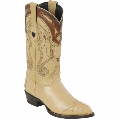 Men's Wild West Smooth Ostrich Skin Yellow Gold J Toe Boots 29904 6 2990402-060  - from alligatorwarehouse.com