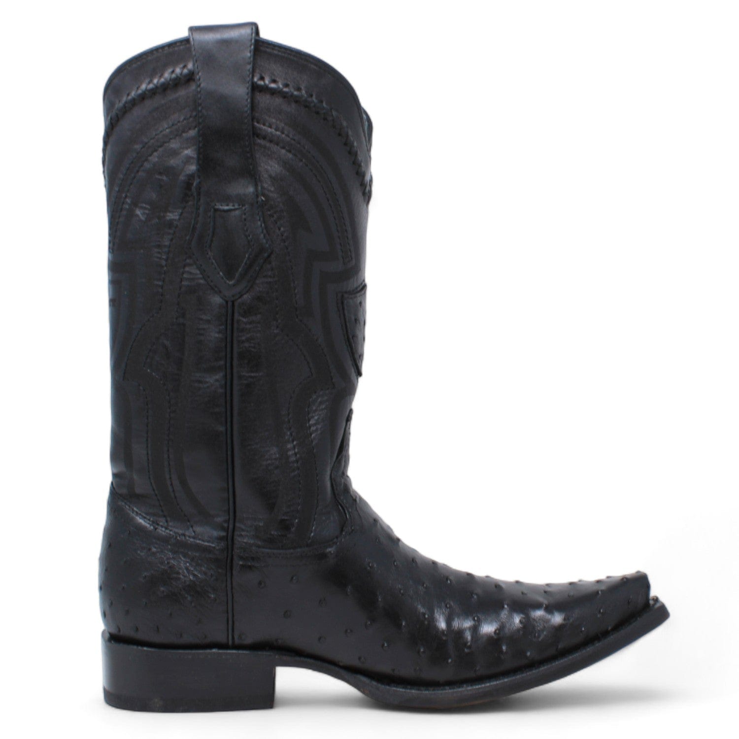 Men's Wild West Ostrich Skin Snip Toe Boots 294L03 4 294L0305-060  - from alligatorwarehouse.com