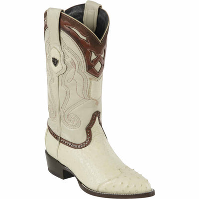 Men's Wild West Smooth Ostrich Skin Yellow Gold J Toe Boots 29904 3 2990402-060  - from alligatorwarehouse.com