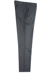 "Mens Stacy Adams Suit - Stacy Adams Suit Men's Double Breasted Charcoal Grey Windowpane Plaid Suit"