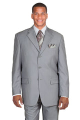 Mens 3 Button Polyester Fashion Suit in Grey